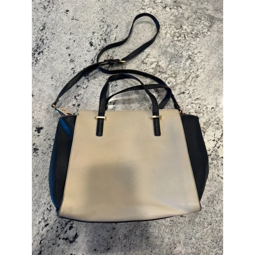 Kate Spade Hayden Women's Handbag Beige Black Adjustable Strap‎ Crossbody Bag
